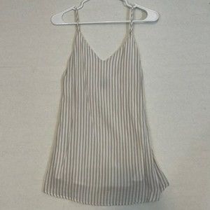 Tobi Sleeveless Tunic Top, Spaghetti Straps, V-Neck, Lined, Cotton, XS